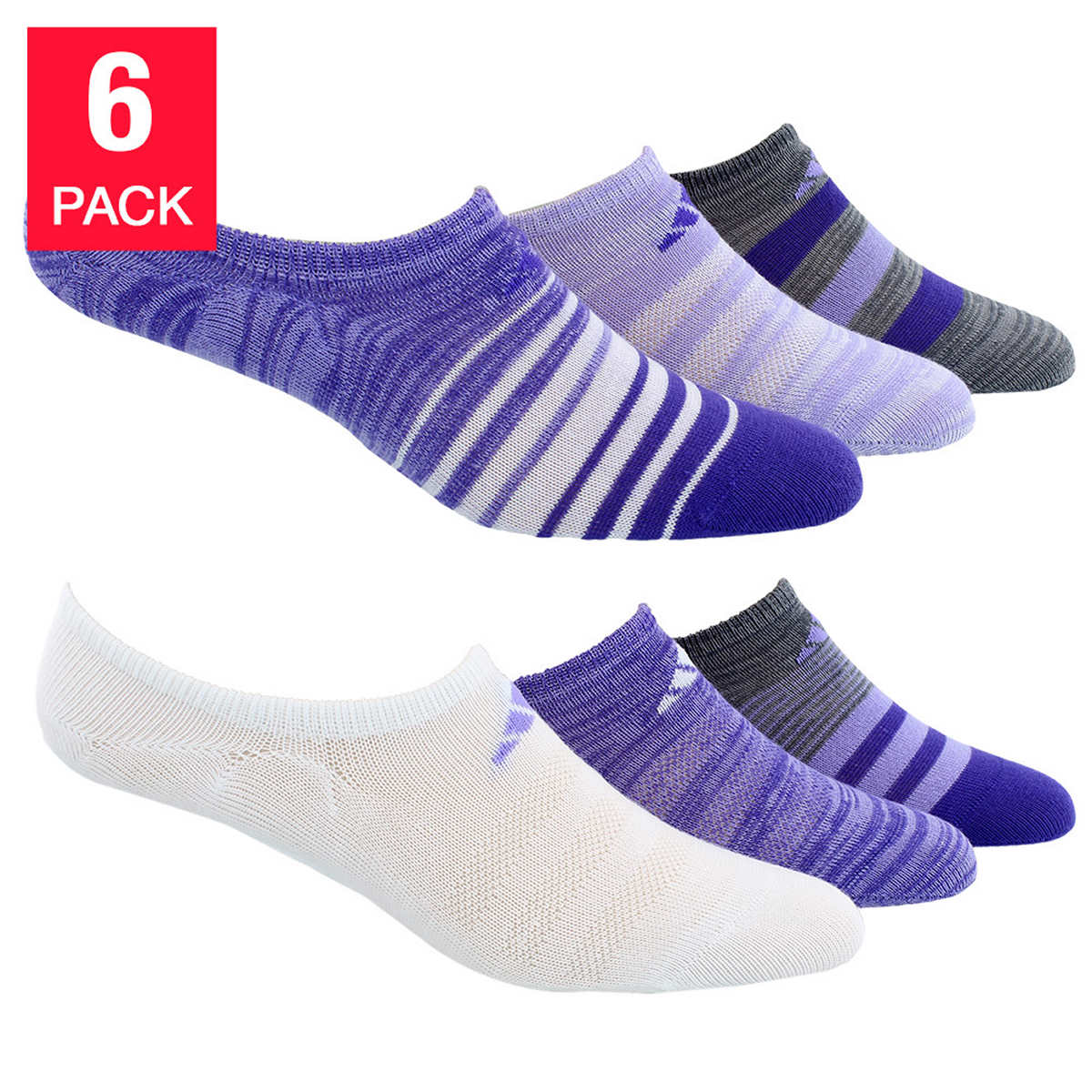 ADIDAS Women's Superlite Climate Socks - Purple (6 Pairs) - ADDROS.COM